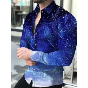 Của nam giới dài tay áo sơ mi giản dị thoải mái hàng ngày văn phòng mặc với thời trang về phía trước nghệ thuật in cho mùa thu mùa - Product Image 6