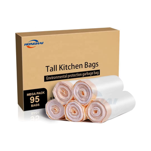 PBAT Biodegradable Customized <strong>Drawstring</strong> <strong>Garbage</strong> <strong>Bag</strong> with Rolling Design - Product Image 1