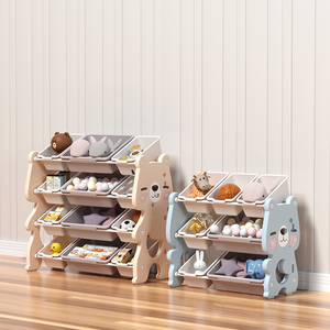 Estantería <span class=keywords><strong>infantil</strong></span> extraíble de plástico para sala de estar, estantería deslizante de doble cara y almacenamiento de juguetes, <span class=keywords><strong>librero</strong></span> pequeño para bebés - Product Image 1