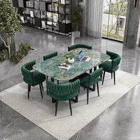 GEDO Nouvelle conception de luxe, ensemble de table à manger carrée en céramique microcristalline, ensemble de 4 chaises, tables et chaises de restaurant