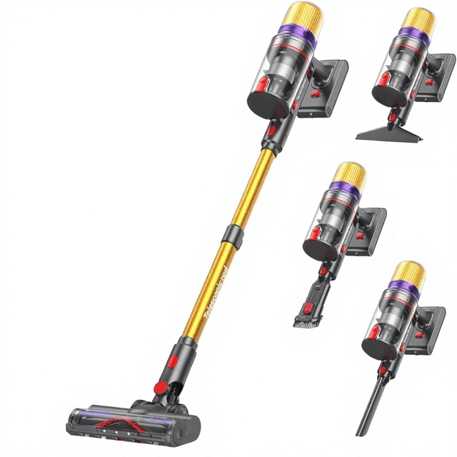 Handheld Cordless Battery Electric Vacuum Cleaner with High Multi-channel Brushless Motor and Bagless HEPA Filter for Dry Use