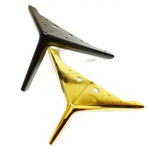 Hot sale gold plated new design European style metal furniture leg triangle metal sofa leg