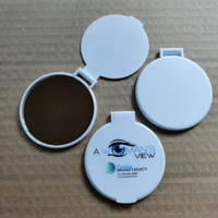 Miroir de maquillage rond en plastique personnalisé avec logo, miroir de poche personnalisé pour cadeau promotionnel