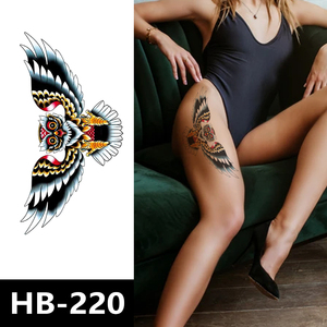 Tatuaje Temporal Impermeable de Medio Brazo con Diseño de Calavera de Dragón en <span class=keywords><strong>Rojo</strong></span> y Negro - Product Image 6