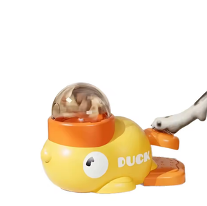 Pengumpan hewan peliharaan otomatis ramah lingkungan interaktif mangkuk plastik Bebek kecil kuning pola Solid untuk kucing dan anjing - Product Image 5