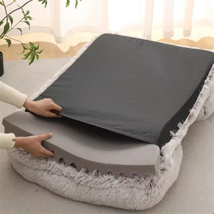 Venta al por mayor de varios colores cama para mascotas de felpa larga extraíble lavable perro sofá invierno engrosamiento cojín para mascota - Product Image 5