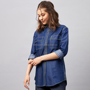 Nardon Apparel Mujer 2025 Primavera Nueva camisa de mezclilla Vintage Manga larga Casual Camisas femeninas para mujeres - Product Image 5