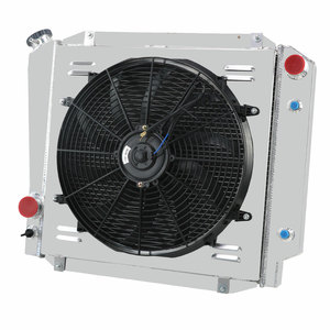 Radiador GTGMOTO de 4 Filas + Ventilador + Relé para <span class=keywords><strong>Ford</strong></span> <span class=keywords><strong>Bronco</strong></span> 2.8/3.3/4.9/5.0L de <span class=keywords><strong>1966</strong></span> a 1977 # AT - Product Image 1