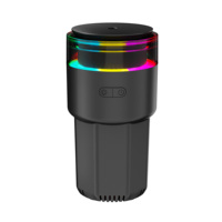 Diffuseur d'Humidificateurs de Parfum de Voiture Intelligent à Ultrasons à Brume Fraîche Portable de 80mL, Alimenté par USB, Diffuseur d'Huiles Essentielles