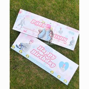 Kpop Shop Wholesale Custom Double Sided Print Kpop Idol Concert Birthday Paper Hand Banner