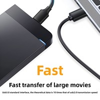 Kabel Data USB3.0 Tipe-C Micro USB High-Speed 5Gbps untuk Hard Drive, Konektor USB-A ke Micro USB untuk Transfer Data HDD Mobile