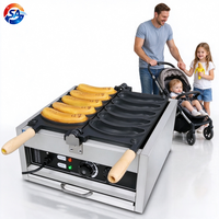 Machine à frire les bananes électrique professionnelle, machine à gaufres Ganagana, machine à snacks bananes à double face avec fonction de retournement