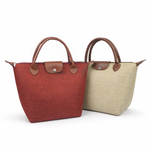 Sac cadeau d'entreprise réutilisable et pratique, sac à main en jute de qualité supérieure avec logo personnalisé, deux poignées en cuir PU, impression grand format - Product Image 3