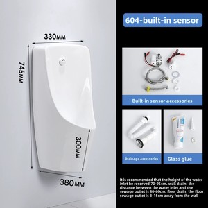 Urinario Inteligente con Sensor, Todo en Uno, Automático, <span class=keywords><strong>de</strong></span> Pared, para Hombres, <span class=keywords><strong>de</strong></span> Cerámica, para el Hogar - Product Image 5