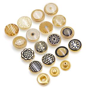 Hot Zinc Alloy Plating Custom Logo Metal <b>Snap</b> Buttons for Garment Use with 4 Part <b>Fasteners</b> - Product Image 1