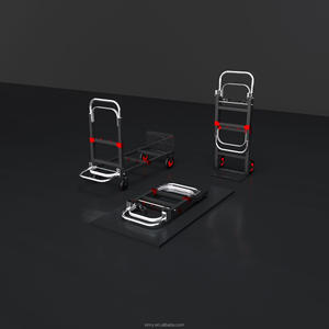 Truk tangan lipat aluminium 2 in 1, kereta lipat 4 roda datar plastik Platform pekerjaan berat <span class=keywords><strong>Dolly</strong></span> - Product Image 4