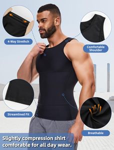 Da <span class=keywords><strong>uomo</strong></span> Shapewear Fitness corsetto attillato modellante elastico aderente <span class=keywords><strong>canottiera</strong></span> sportiva Slim Fit a compressione canottiere <span class=keywords><strong>uomo</strong></span> - Product Image 4