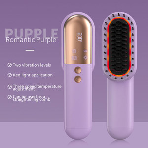 หวีนวดศีรษะแบบพกพาไร้สาย ทำจากพลาสติก พร้อมแสงสีแดง ช่วยดูแลเส้นผม ลดผมชี้ฟู แก้ผมพันกัน พร้อมที่ม้วนผมแบบให้ความร้อนเร็ว - Product Image 6