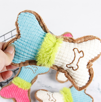 Jouet en peluche pour chat et chien, résistant aux morsures, avec son, en forme d'os de maïs, broderie créative, nouveauté promotionnelle
