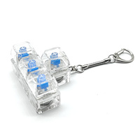 Cute Transparent Stress Relief Fidget Clicker Keychain with LED Lights Custom Logo Keyboard Fidget Toy Keycap Keychain