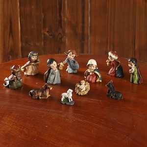 Un ensemble de 11 cadeaux de décoration de <span class=keywords><strong>naissance</strong></span> du Christ Jésus en résine JSA15 scène de Noël artisanat parfait cadeaux de Noël catholique - Product Image 2