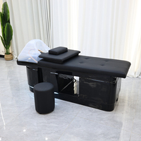 Mobilier pour salon de coiffure Lit de lavage noir complet Lit de shampooing de traitement de tête de style thaïlandais moderne avec circulation d'eau