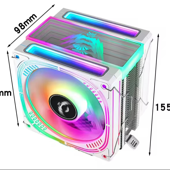 12cm ARGB CPU Cooler 4 Heat Pipes, PWM Silent Fan for Intel/AMD, Motherboard RGB Sync, Gaming PC Air Cooler