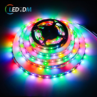 Bande LED RGB adressable 5V WS2812B, haute luminosité, éclairage paysager en cuivre, indice de protection IP68 / contrôlée par Wi-Fi