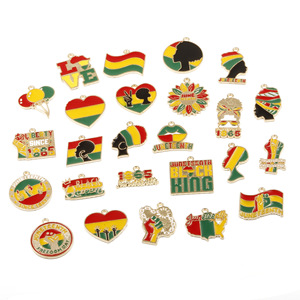 Colgante de mapa de África chapado en oro con esmalte, diseño de Reina y Rey del Día Juneteenth, para collar, pendientes, pulsera, <span class=keywords><strong>regalo</strong></span>, joyería DIY - Product Image 3