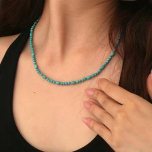 S925คลาสสิก & จี้ทรงถัง unisex ชุบทอง18K พร้อมสร้อยคอลูกปัดสีเทอร์ควอยซ์ธรรมชาติสำหรับงานปาร์ตี้ - Product Image 4