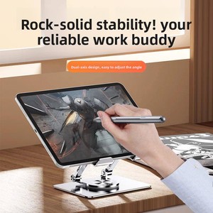 Metal 360 Rotating Mobile Phone <b>Tablet</b> <b>Stand</b> Desktop Portable Hollow-Out Cooling Support Rack Foldable Bracket-K22 Model China - Product Image 4