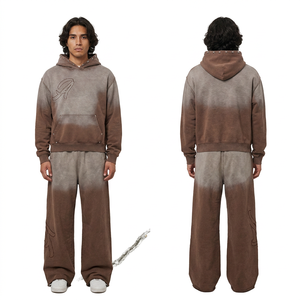 Sweat à capuche en molleton tricoté 100 % coton pour homme, style hip-hop, respirant, hiver, 400g, avec impression en relief en caoutchouc - Product Image 5