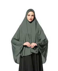 2022 מכירת מהיר lycr רגיל נמתח Khimar מוצק 1pc עמירה חיג 'אב ללא שרוולים תפילת שמלה