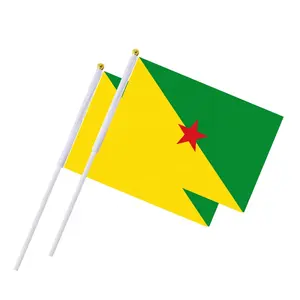 Huiyi benutzer definierte kleine Französisch-Guayana Land Hand winkende Flaggen Mini Hand Flagge Banner