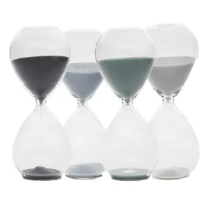 Großhandel Custom Sand Farbe einstellbar 3/5/10/15/Minuten Transparent Glas Sanduhr farbigen Sand Uhr Timer