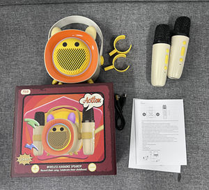 Microphone KTV professionnel pour enfants, lecteur de musique, enregistreur de chant, haut-parleur sans fil avec double microphone, <span class=keywords><strong>karaoké</strong></span> - Product Image 5