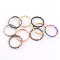 Porte-clés rond en métal, étiquette multicolore, 25mm/1 pouce, porte-clés fendu en métal pour porte-clés/sac à main -- approvisionnement d'usine à bas prix