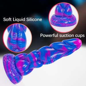 Fantaisie monstre Dragon <span class=keywords><strong>gode</strong></span> avec ventouse Plug <span class=keywords><strong>Anal</strong></span> en Silicone souple avec ventouse puissante pour homme femmes jouets de Masturbation - Product Image 5