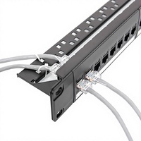 Panel de Conexiones CAT6 YOFC de 24/48 Puertos, 19" 1U para Montaje en Rack, UTP RJ45, Certificado CE/ROHS