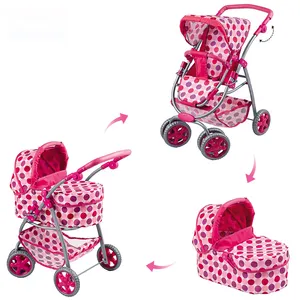 Best Quality Baby Doll Pram Stroller With Carriage Luxury 3 in 1 Baby Doll Stroller With Car Seat