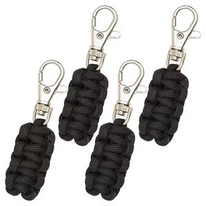 Paquete de 4 Llaveros Trenzados de Paracord 550, Colgante de Supervivencia Hecho a Mano con Clip Metálico para Camping, Senderismo y Actividades al Aire Libre - Product Image 1