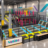 Équipement de parc de trampolines intérieur clé en main TP151, fosse à mousse pour saut libre, dodgeball, basketball, enfants, marque FEC Vabibo, capacité 100-500 kg
