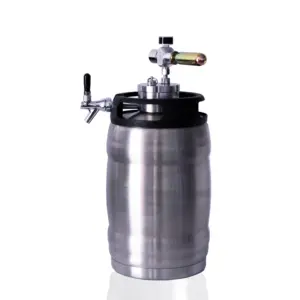 Gaya baru baja tahan karat 2l/4l/5l sistem dispenser bir tong digunakan untuk bir dengan regulator co2 mini