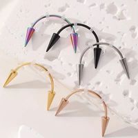 Labret en Acier Inoxydable avec Dents de Zombie, Dents de Vampire, Dents de Tigre, Design 'Demon Smile' et Piques en Forme de C, Bijou de Piercing pour Lèvres, Cercles de Lèvres, Cadeau