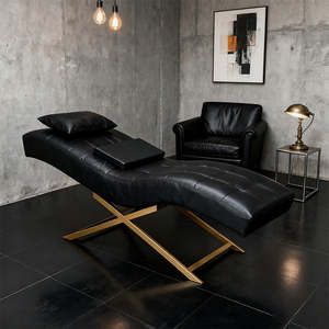 Professionelle S-Förmige Wimpern Spa Massageliege aus Echtem Leder, Tragbares Tattoobett für Schönheitssalon, Nagelstudio, Ohrlochstechen, Wohnzimmer - Product Image 2