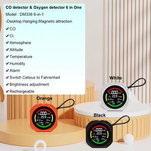 Détecteur de <span class=keywords><strong>gaz</strong></span> rechargeable <span class=keywords><strong>pour</strong></span> monoxyde de carbone et oxygène, avec mesure de pression d'altitude, température et humidité, <span class=keywords><strong>pour</strong></span> la sécurité en voyage et le <span class=keywords><strong>camping</strong></span> en extérieur, avec <span class=keywords><strong>alarme</strong></span> - Product Image 3