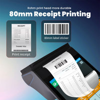 Terminal POS Portátil Android 14.0 para Pagos Móviles con Impresora, Escaneo NFC, Pantalla LCD Dual, Caja Registradora Portátil