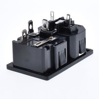 Enchufe de Pared C13 C14 IEC320 Doble Hembra/Macho con Fusible, 10A 250V, Negro, CE RoHS, ABS, Cobre, Entrada de Corriente Universal, 2 Salidas