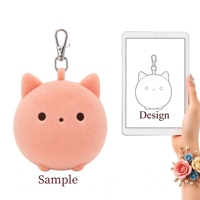 WEIMEI Porte-clés en tissu peluche personnalisable, motif chat en coton, crochet métallique, création artistique sur mesure, merchandising de marque, mignon