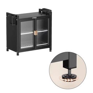 Mueble de Almacenamiento de Platos Personalizado, Resistente, de Acero, Plegable, de 2 Niveles, Organizador de Platos para Secar en la Cocina - Product Image 1
